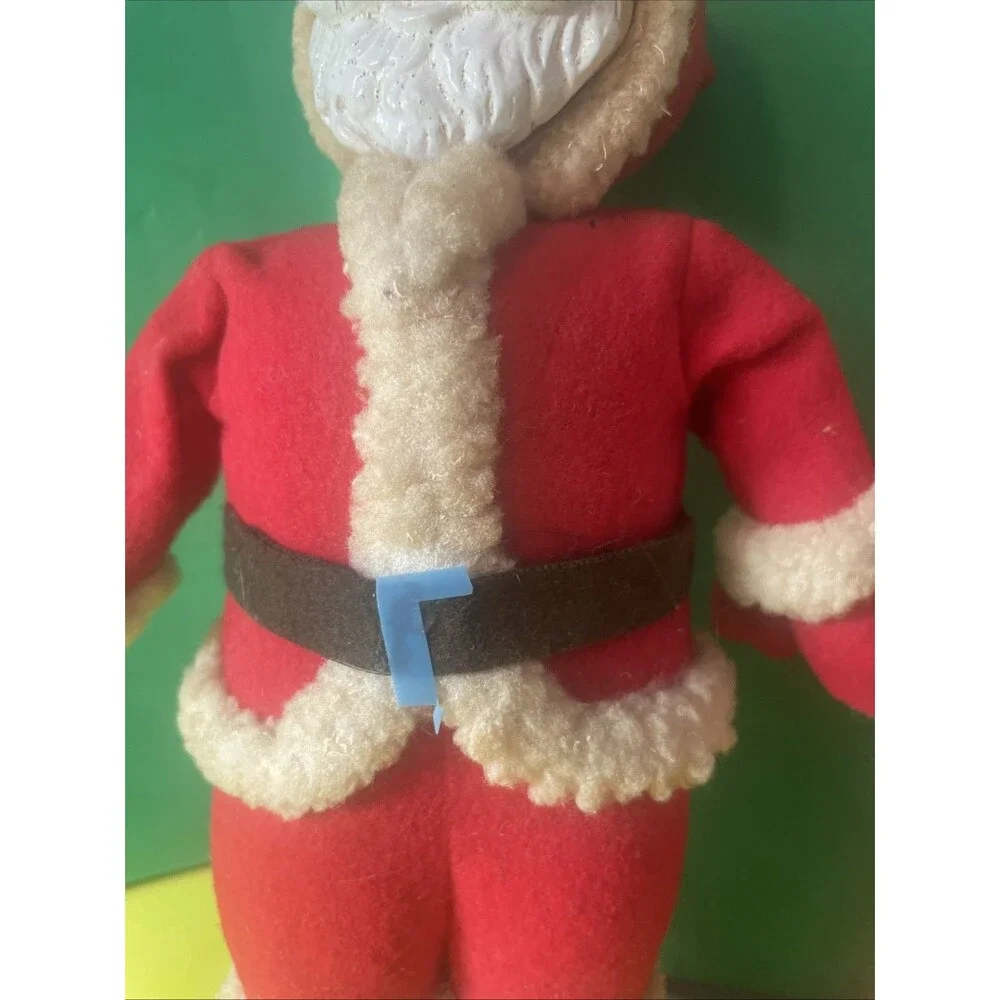 Two VTG rubber face Santa Claus Dolls Christmas collectibles MCM Japan 50's